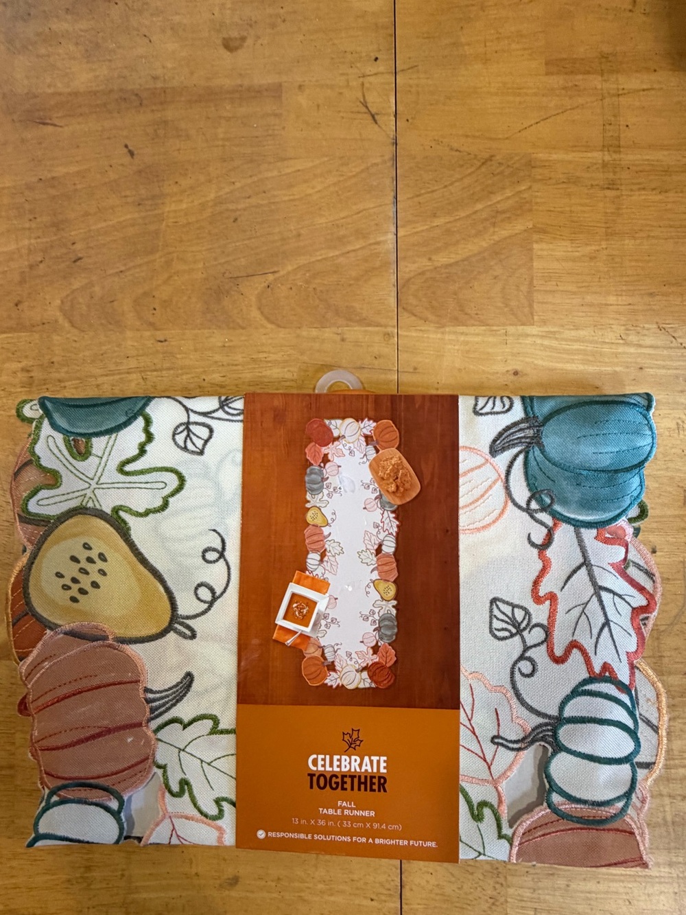 NEW Fall Pumpkin Cutout Table Runner Seedpearl Design by Celebrate Together